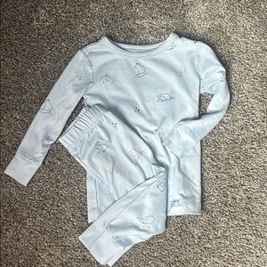 Cloud Island Soft Blue Pajama Set with Bunny Design